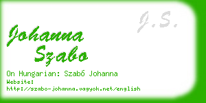johanna szabo business card